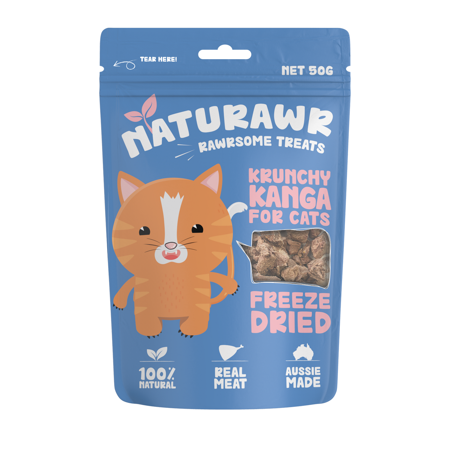 Naturawr 凍乾袋鼠貓貓小食 50g (澳洲製)