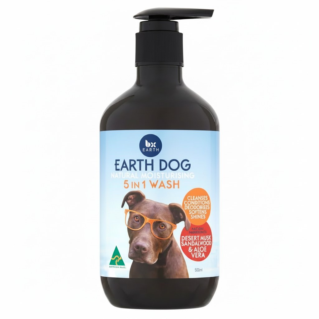 A bottle of BX Earth Dog 5 in 1 Wash