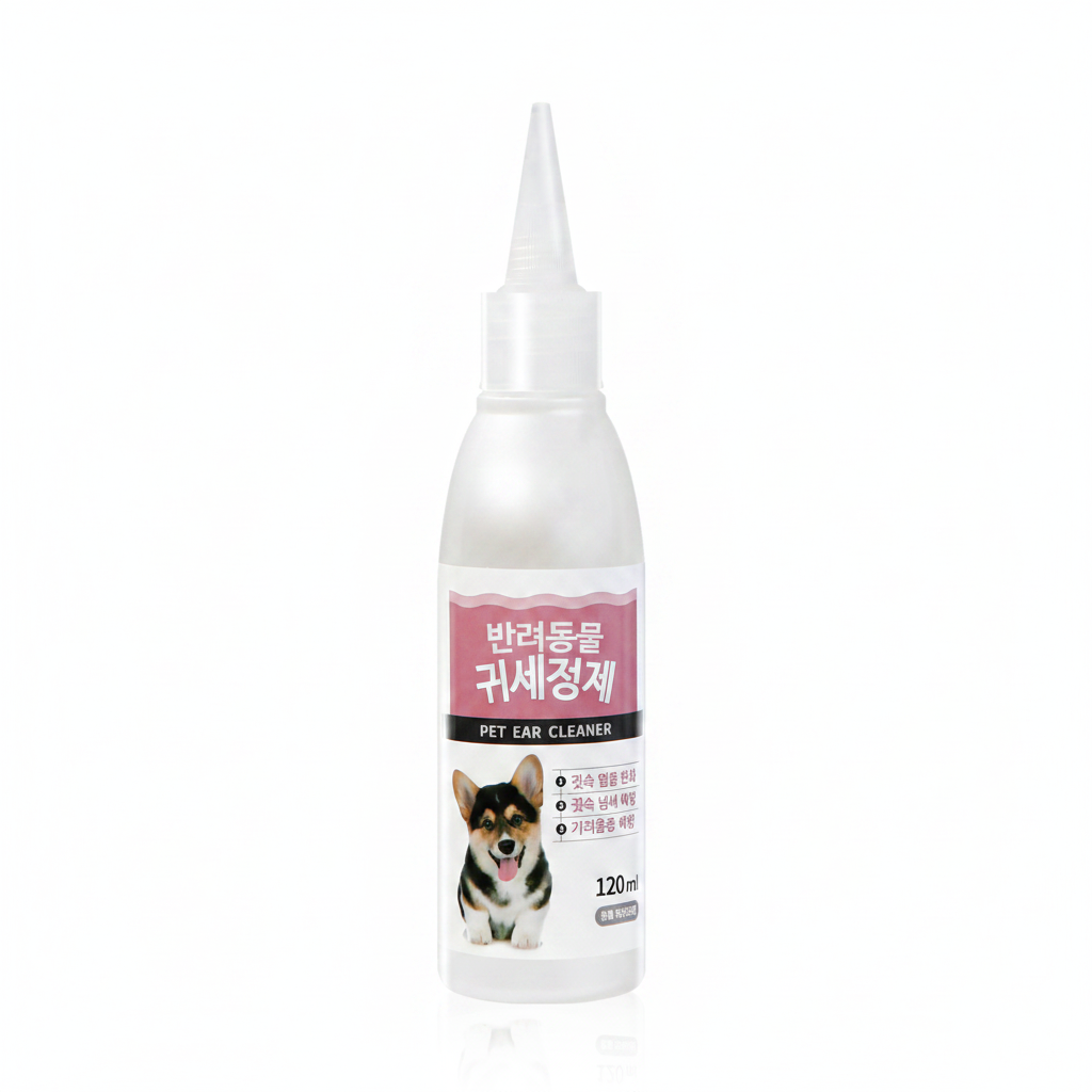 A bottle of PETperss ears cleaning solution