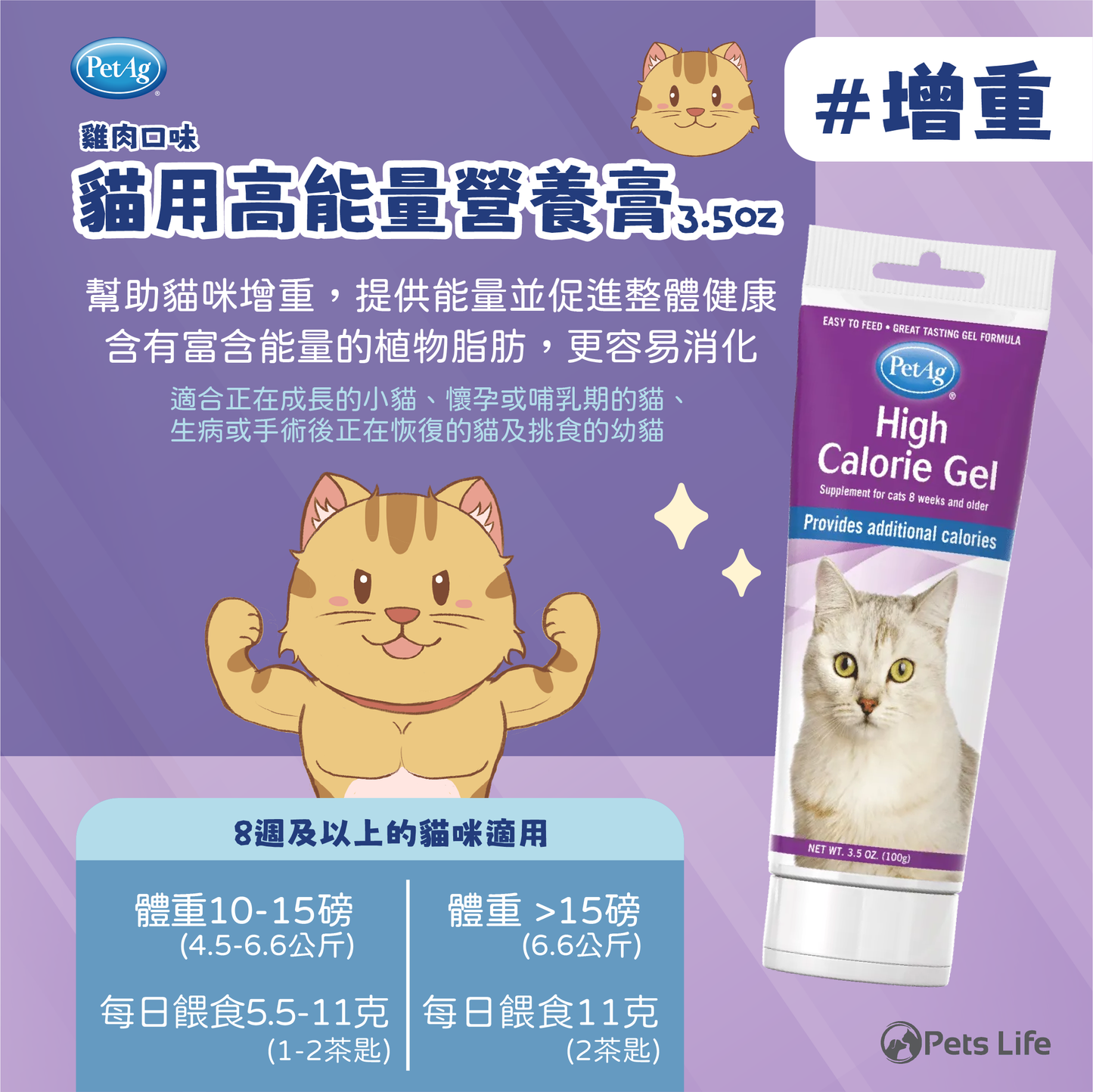 PetAg High Calorie Gel Supplement for Cats 貝克貓用營養膏 3oz