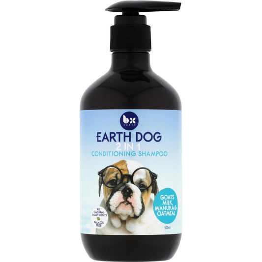 BX Earth Dog Natural 2 in 1 Conditioning Shampoo Goatsmilk, Manuka and Oatmeal 2合1 滋潤潔毛液 500ml