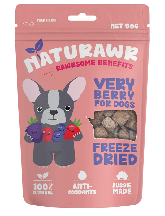 Naturawr 凍乾袋鼠肉+混合莓果狗狗小食 50g (澳洲製)